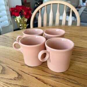 Vintage Fiesta Retired Apricot Ring Handled Mug Set of 4 Post 1986